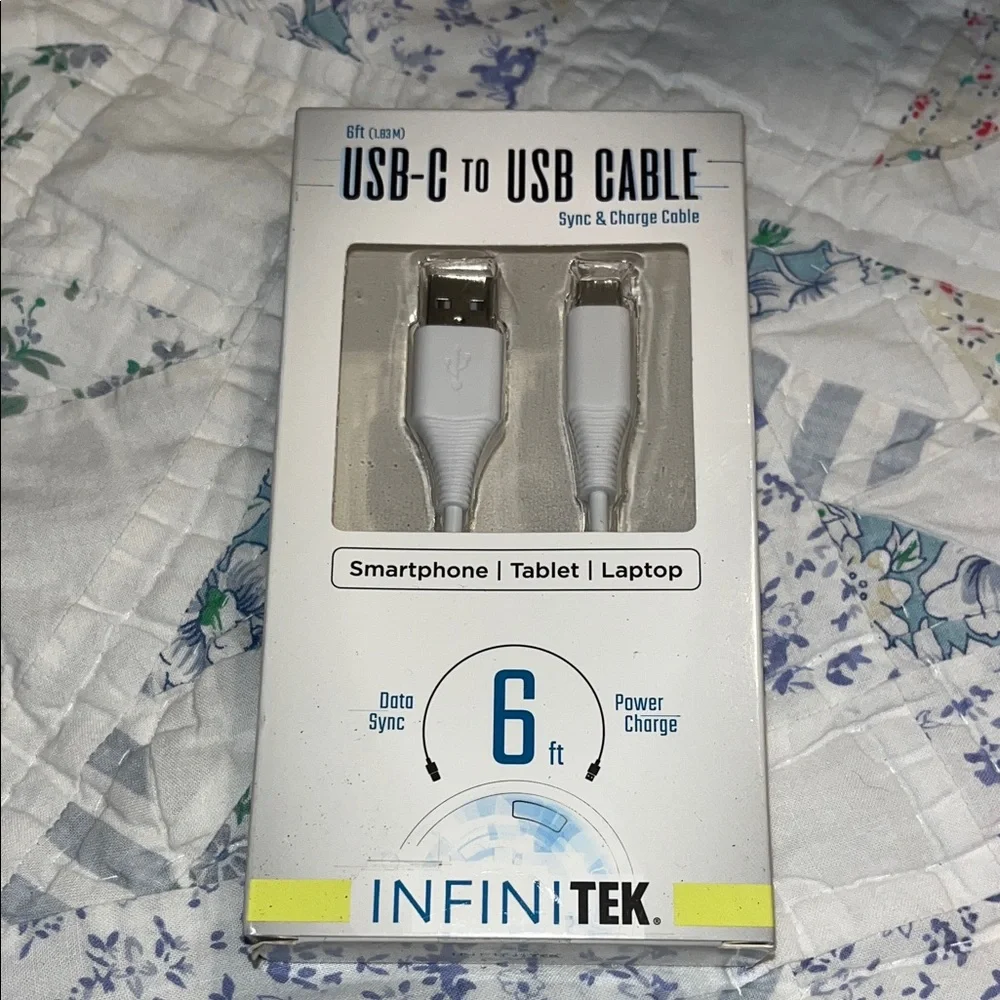 White USB-C to USB Cable - 6ft